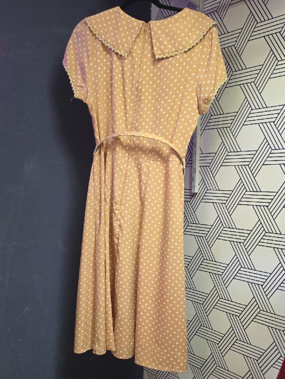 Hell Bunny Rockabilly 1940s Polka Dot Midi Dress - Picture 4 of 6